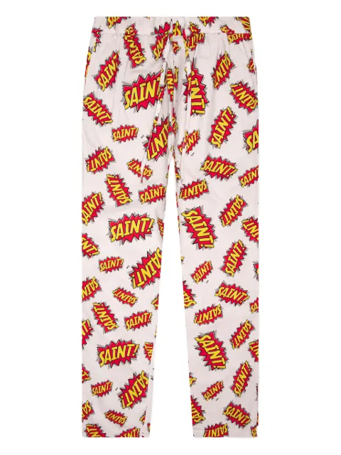 SAINT MXXXXXX Pow comic-print trousers White SMA220000028