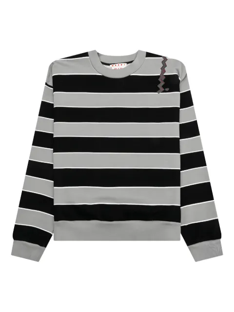 Marni striped logo sweatshirt Grey FUMU0074X5