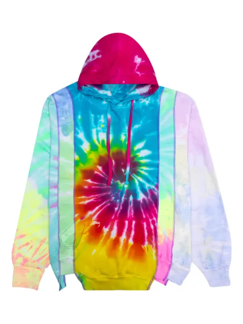 Needles tie-dye panelled hoodie Blue JO291AST