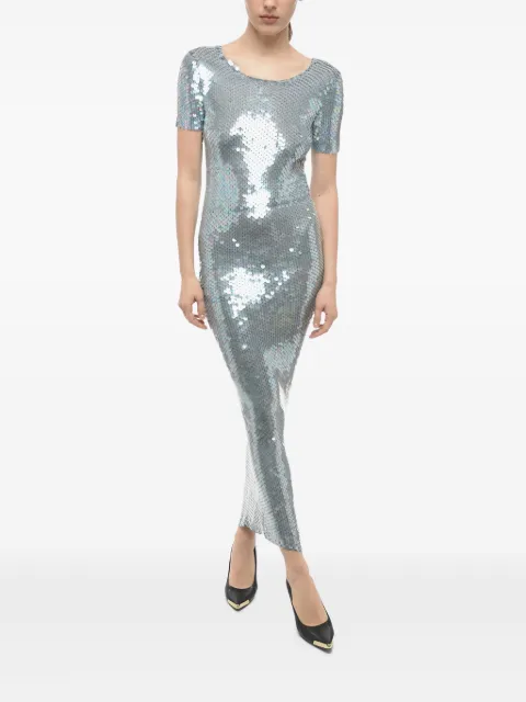 Maison Margiela sequin short-sleeve maxi dress Silver S31CT1001S1790