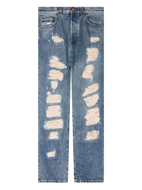 MEMBERS OF THE RAGE distressed lightning-bolt jeans Blue MTFW23PA150128241824