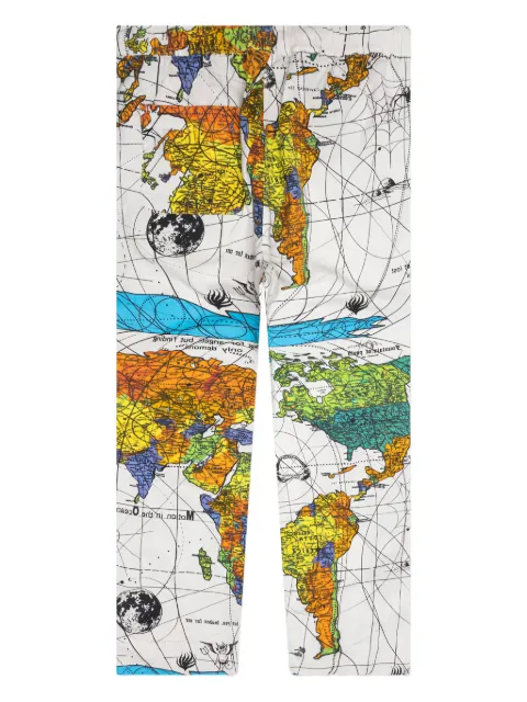 SAINT MXXXXXX x Dr. Woo World Map printed trousers White SMS230000083