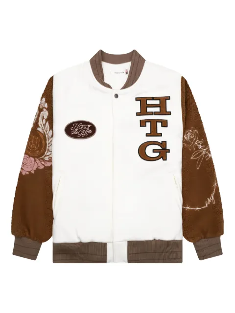 Honor The Gift embroidered bomber jacket White HTG230463BONE