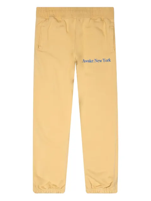 Awake NY embroidered-logo sweatpants Yellow AWKF20PT001MUS