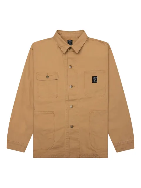 SOUTH2 WEST8 canvas chest-pocket shirt jacket Brown QV574A