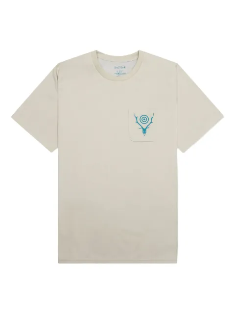 SOUTH2 WEST8 logo-print pocket T-shirt White MR834GRY