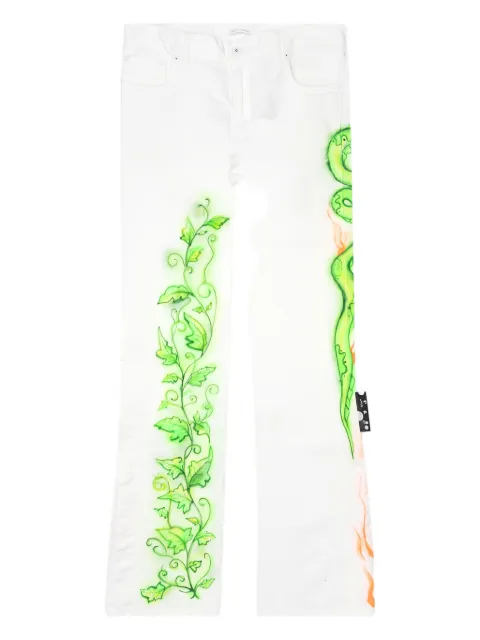 Off-White snake plant straight-leg jeans White OMYA104T21DEN0010184