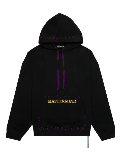Mastermind World hand-stitched embroidered-logo hoodie Black MW21S06SW017010