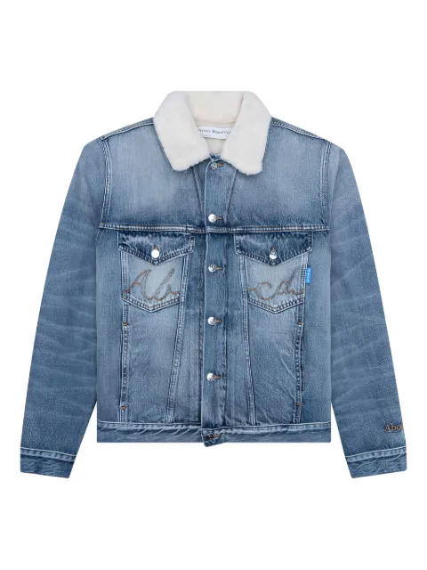 Advisory Board Crystals shearling-lined denim jacket Blue ABCDMSJJFITASFBLU