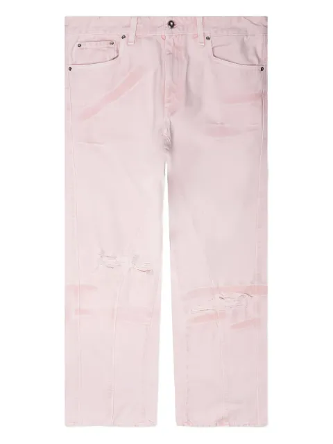 PDF Rich Kid frayed-detail embroidered jeans Pink DFM03015TF120PX