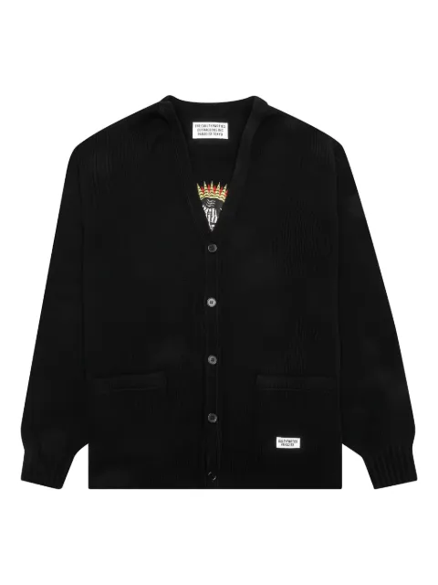 WACKO MARIA patch-pocket cardigan Black 21FWWMKKN03BLK