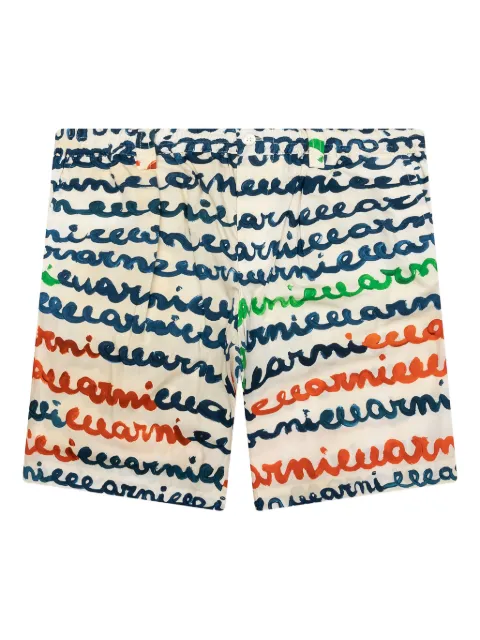 Marni logo-print cotton shorts Neutrals PUMU0049A2UTC232MAW0652