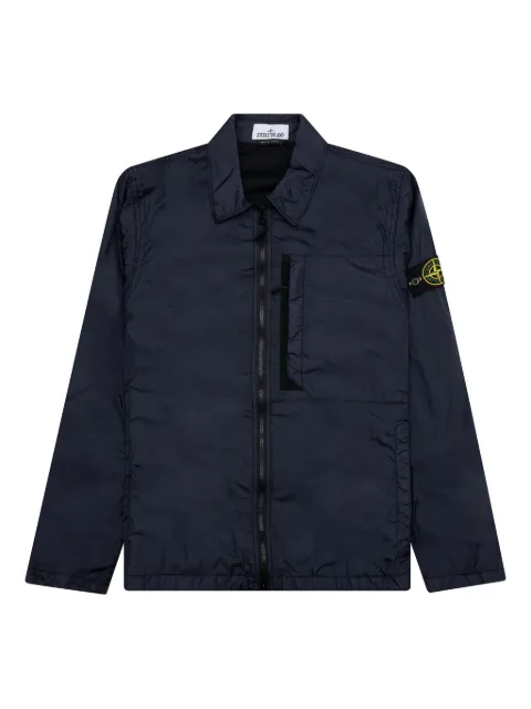 Stone Island zip-fastening patch-pocket overshirt Blue 791510723