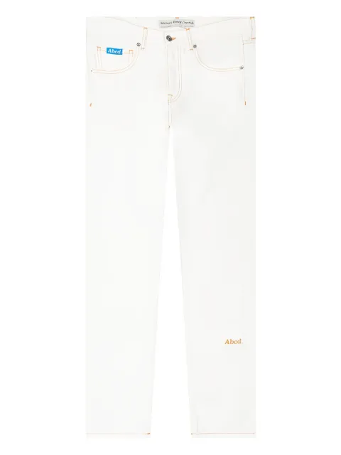 Advisory Board Crystals logo-embroidered jeans White ABCDMFITBWHT