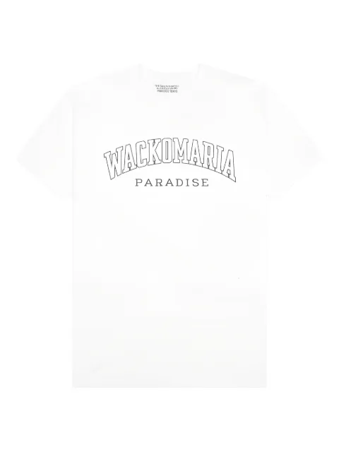 WACKO MARIA logo-lettering crewneck T-shirt White 24FWWMTTEE08WHT