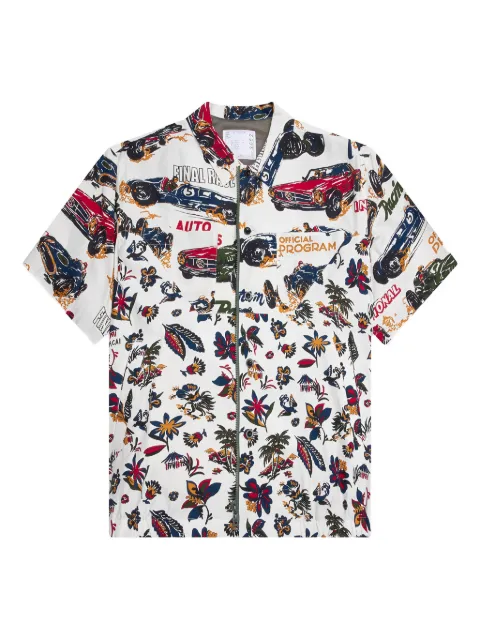 sacai race-car tropical-print shirt White 2503652M