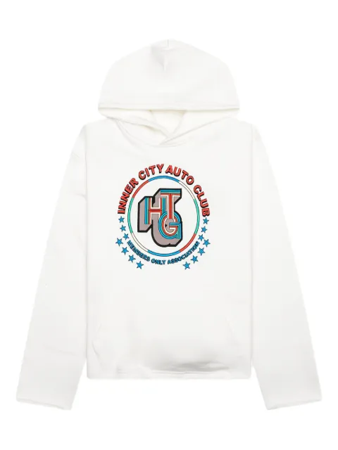 Honor The Gift Auto Association embroidered logo hoodie White HTG250155WHT
