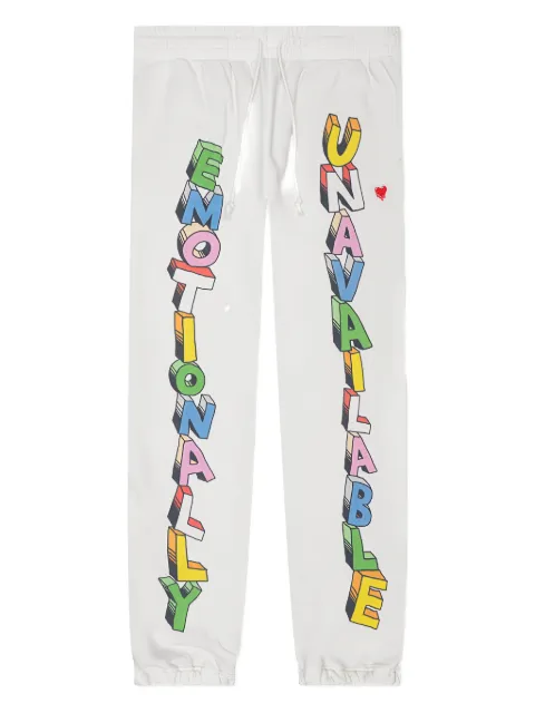 Emotionally Unavailable Wordplay sweatpants White EUA210000010