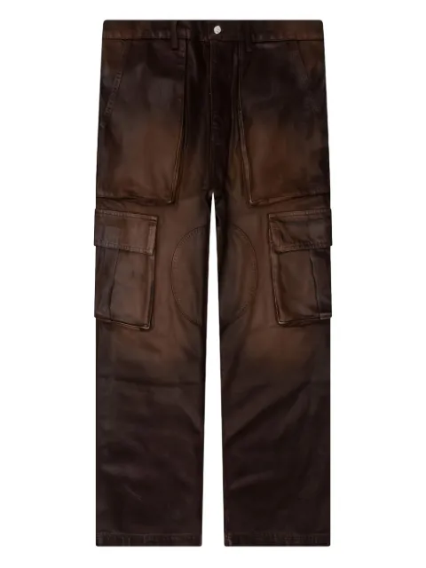 Nahmias logo-appliqué cargo trousers Brown D3P17903