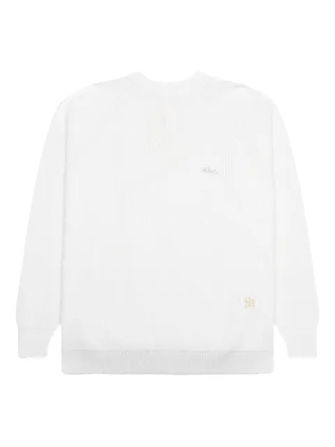 Advisory Board Crystals ribbed crew-neck sweater White ABC123RCN100SWHT