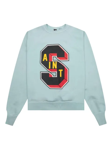 SAINT MXXXXXX raglan-sleeve cotton sweatshirt Blue SMA220000089