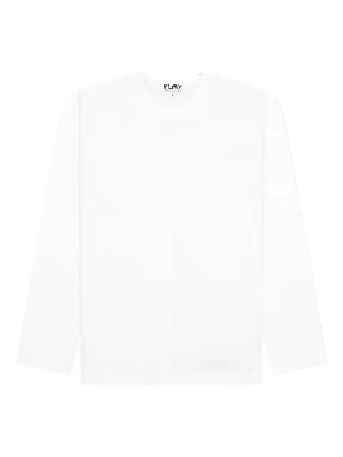 Comme Des Garçons Play x The Artist Invader heart-patch long-sleeve T-shirt White AZT330051