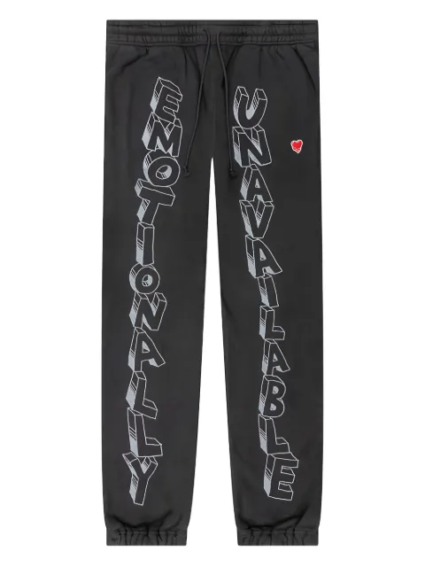 Emotionally Unavailable embroidered-logo track pants Black EUA210000012