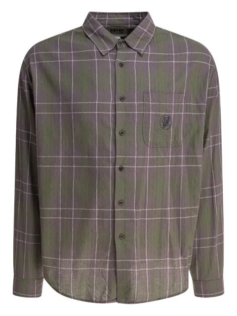 This Is Never That checked embroidered shirt Green GD251WSHTL01OLIVE