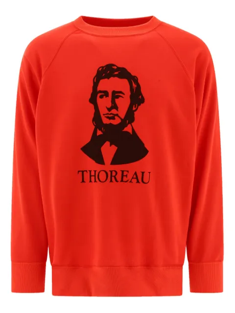 Mountain Research thoreau-print raglan-sleeves sweatshirt Red MTR3888