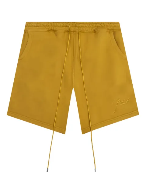 RHUDE logo-embroidered track shorts Yellow RHFW22SH070121210121