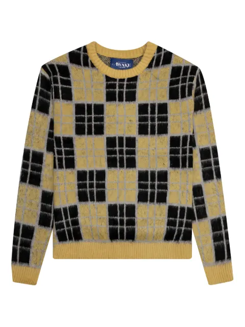 Awake NY checked mohair sweater Yellow AWKFW22KN004YEL