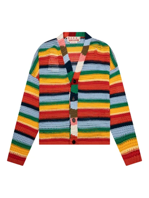 Marni x No Vacancy Inn striped crochet cardigan Red CDMG0109Q0UFCB1600X99