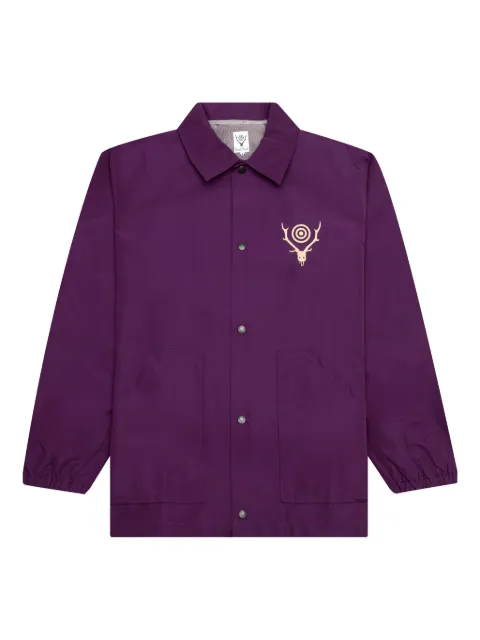 SOUTH2 WEST8 logo-print overshirt Purple KP789B