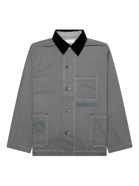 Honor The Gift Chore city-graphic shirt jacket Grey HTG240464STONE