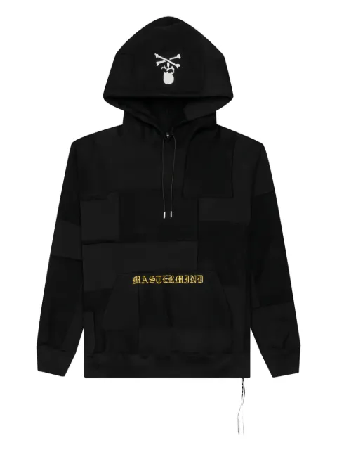 Mastermind Japan skull-patch panelled hoodie Black MJ22E09SW036