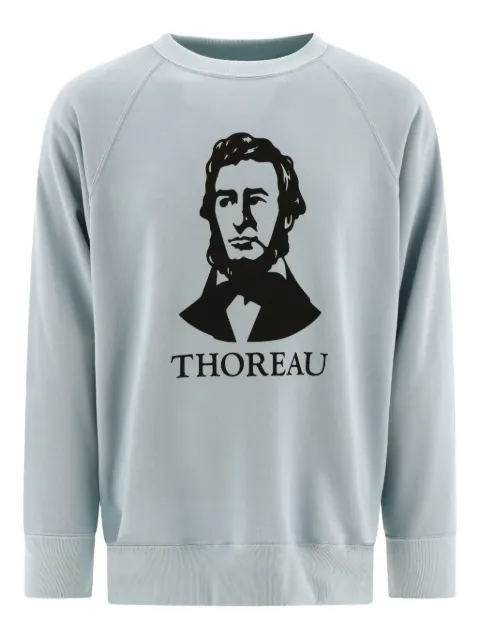 Mountain Research thoreau-print crew-neck sweatshirt Blue MTR3888SAX