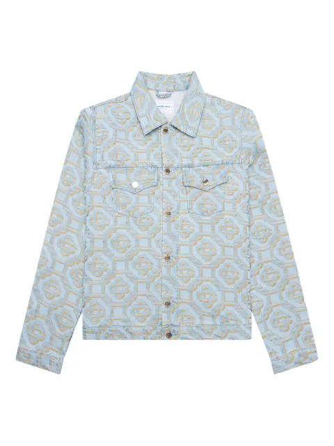 Casablanca monogram-jacquard denim jacket Blue MF23JK00305