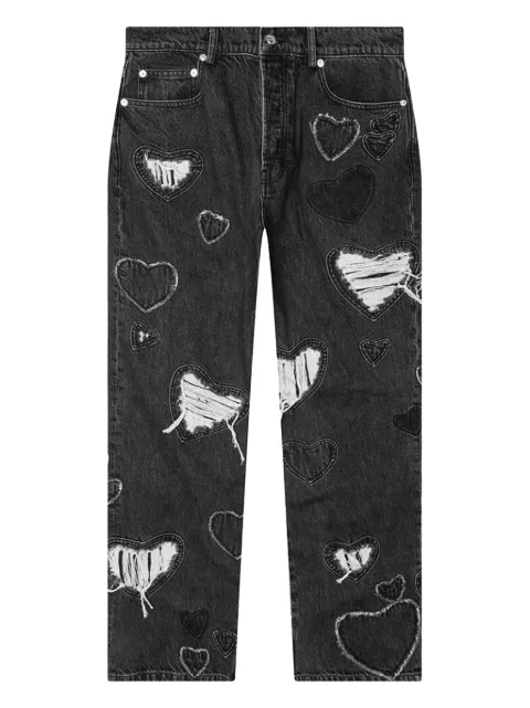 Nahmias heart-patchwork jeans Black D6P13J17018