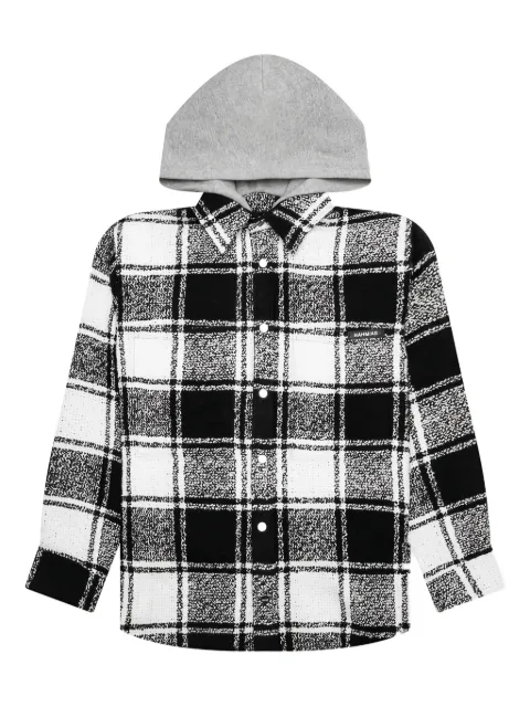 Nahmias hooded checked flannel jacket Black PS24W15S3001
