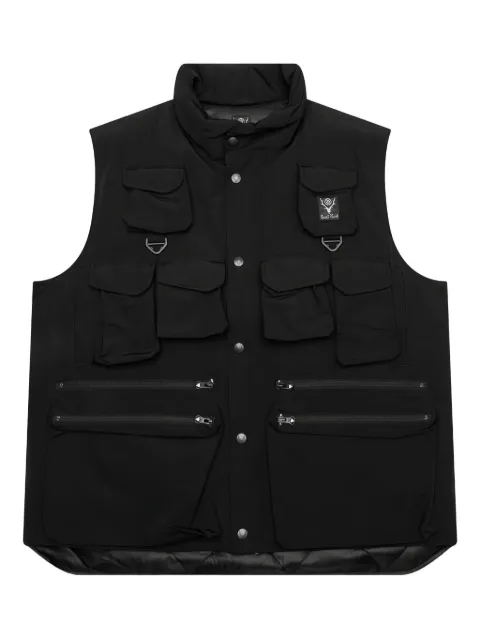 SOUTH2 WEST8 multi-pocket zip-up gilet Black NS709C