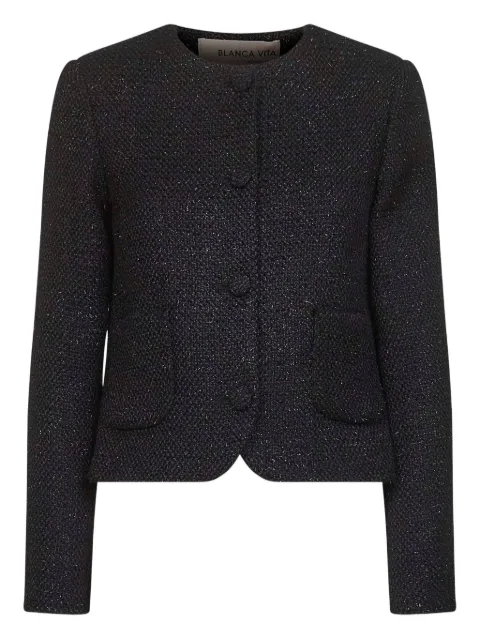 Blanca Vita glitter tweed jacket Black GLINDA0472ONICE