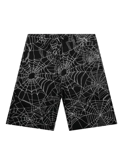 Neighborhood spiderweb-print shorts Black 231UTNHPTM02BLK