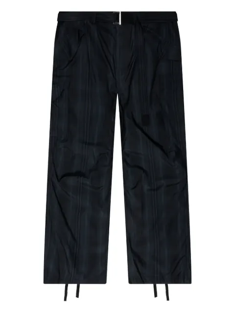 sacai plaid buckled trousers Black 2403446M