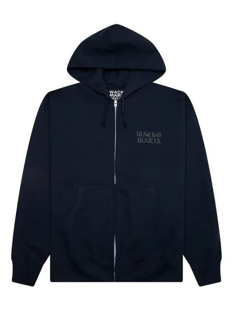 WACKO MARIA logo-print hoodie Blue 24FWWMCSS02NVY