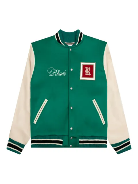 RHUDE tile-pattern bomber jacket Green RHPF22JA06365803