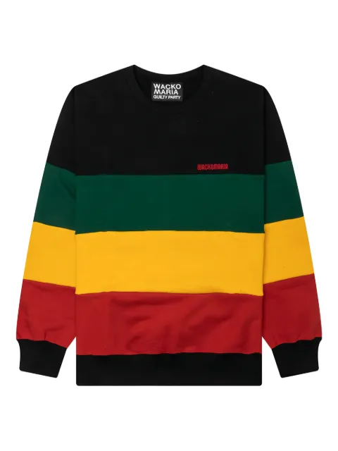 WACKO MARIA striped crew-neck sweatshirt Black 24SSWMCSS11BLK