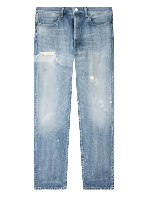 John Elliott The Daze paint-splatter frayed-detail jeans Blue G486E87718L