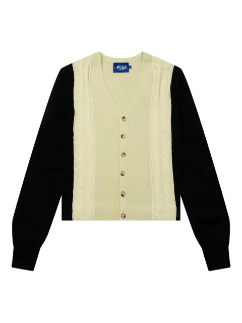 Awake NY cable-knit panelled cardigan Neutrals AWKSP23KN004IVB
