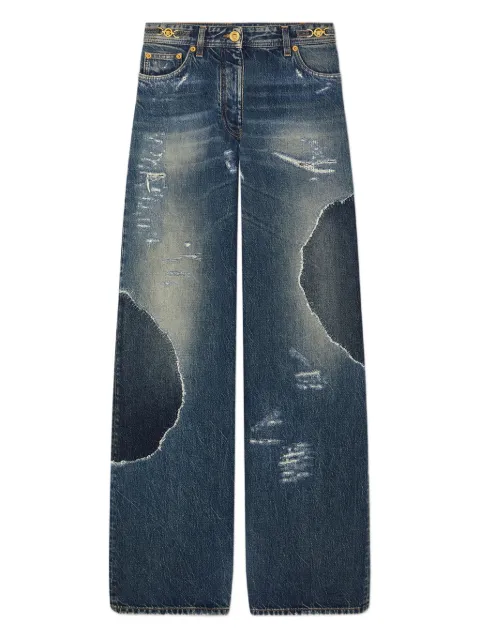 Versace patchwork distressed-effect jeans Blue 10219541A16203