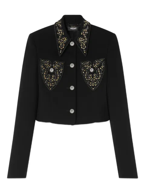 Versace embellished-pocket jacket Black 10213191A12789